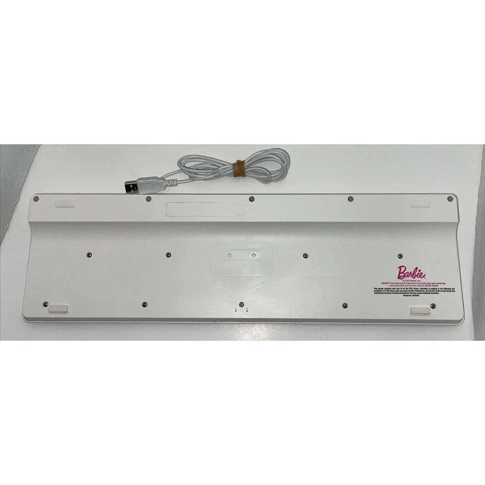Official Mattel Barbie Computer USB Wired Pink Barbie Logo Printed Keyboard 2023